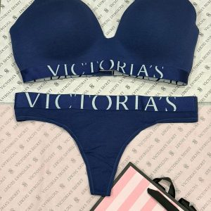 Brasier de algodón con escote, panty thong